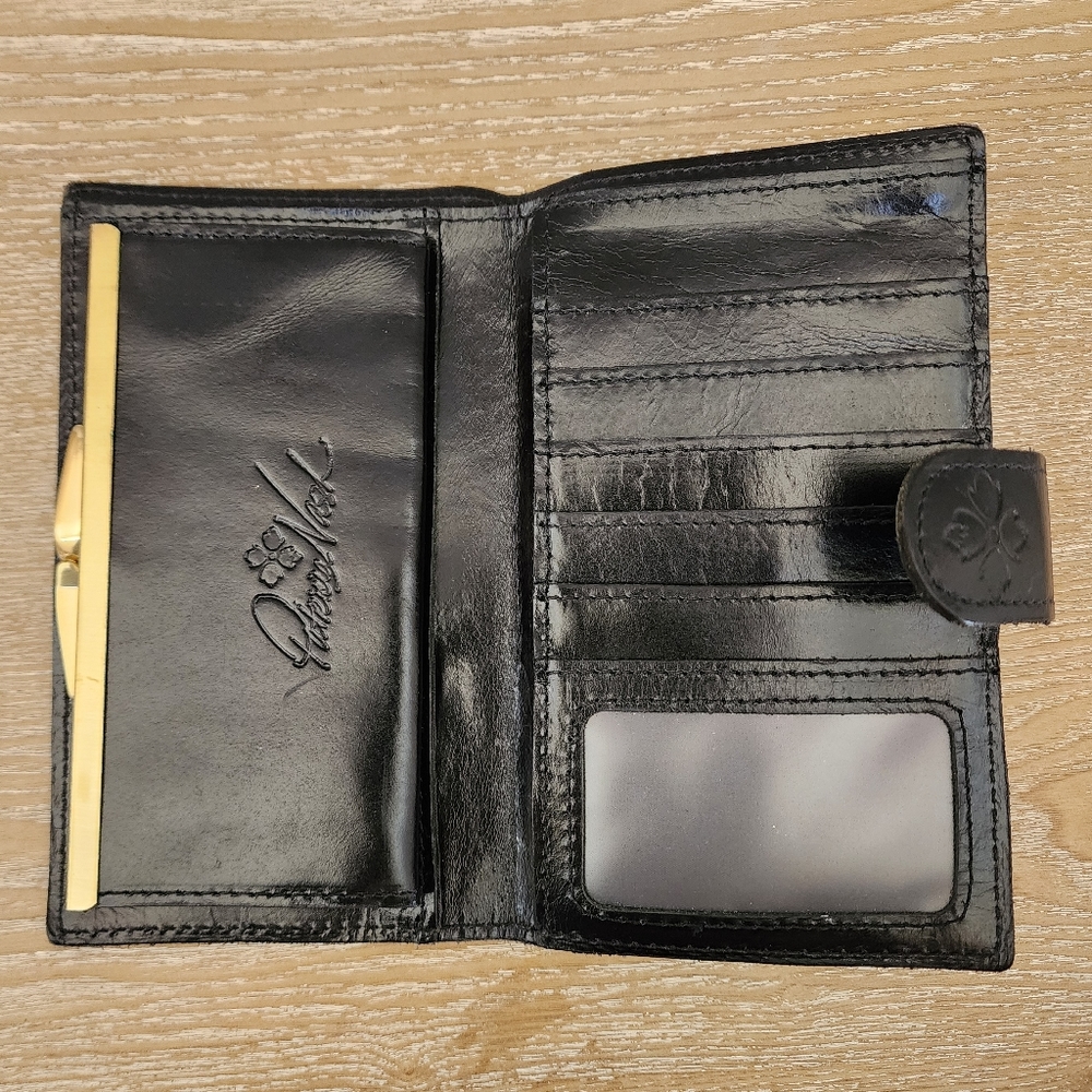 Patricia Nash Linnet leather wallet, black/white plaid - Picture 11 of 15